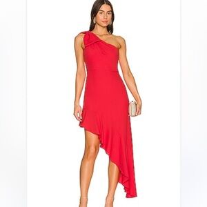 Bcbg one shoulder asymmetric dress